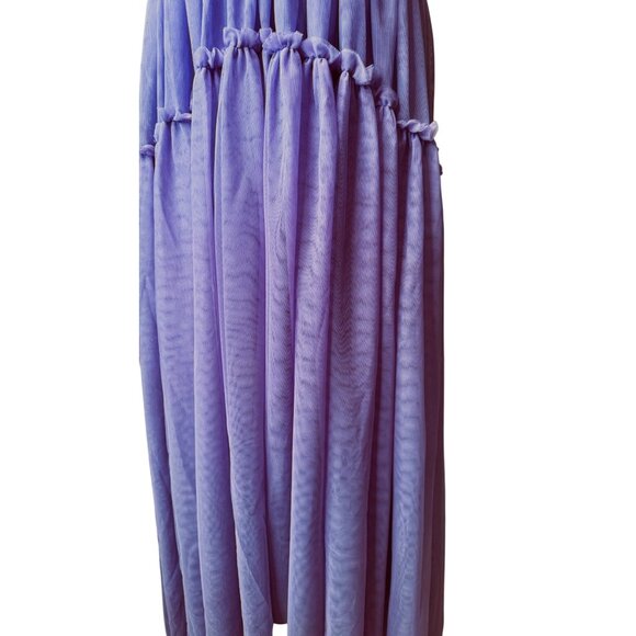 NWOT ASOS Size 10 Purple & Black Tiered Maxi Moto Boho Dress Chain Straps - Picture 11 of 16